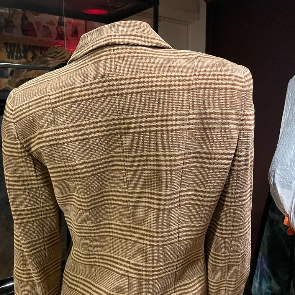 Carlisle Brown Checkered Blazer